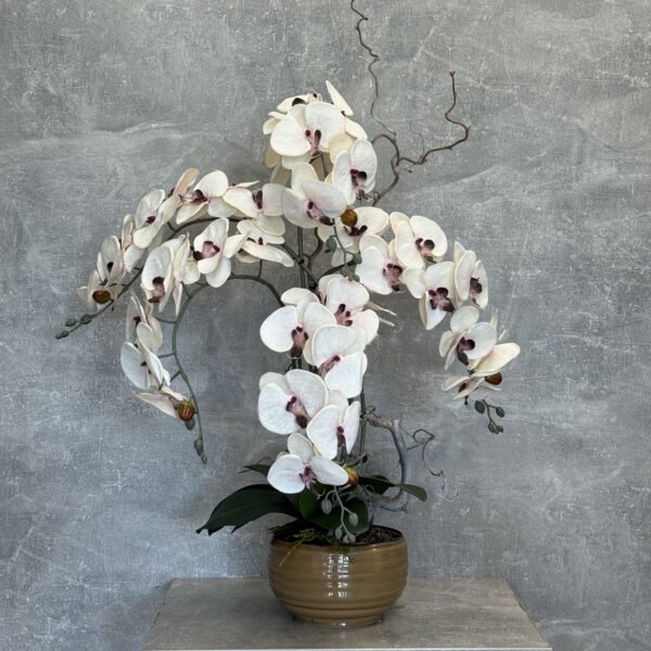 Dirbtinių gėlių kompozicija „Elegantiškoji orchidėja“