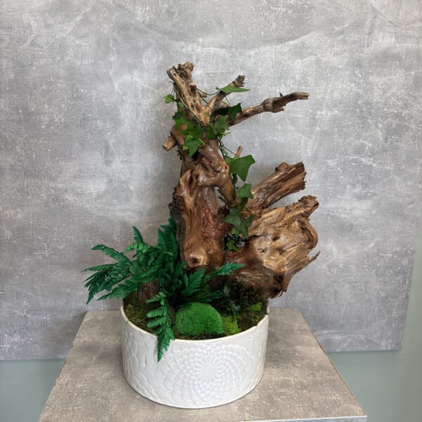 Dirbtinių gėlių kompozicija „Miško kampelis“